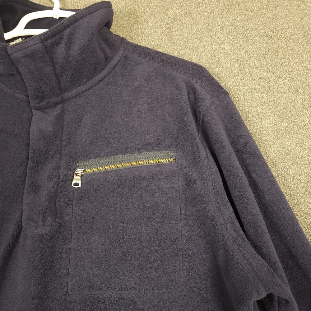 Banana Republic Men's Navy Fleece 1/4 Zip Pullover‎ Long Sleeve Shirt Size L